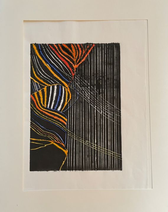 Gravures & estampes intitulée "tissus" par Marie Feldbusch, Œuvre d'art originale, Gravure