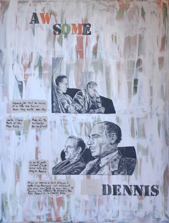 Painting titled "Awsome Dennis ( gén…" by Marie-France Arlaud, Original Artwork, Acrylic Mounted on Wood Stretcher frame