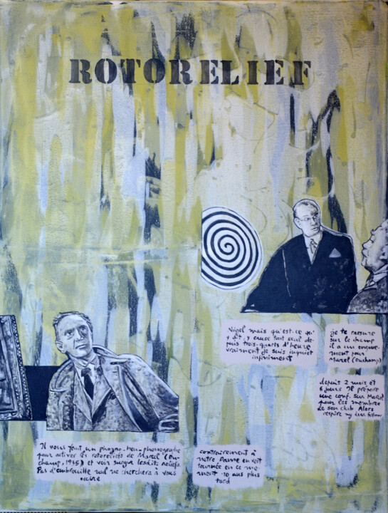 Painting titled "Rotorelief" by Marie-France Arlaud, Original Artwork, Acrylic Mounted on Wood Stretcher frame