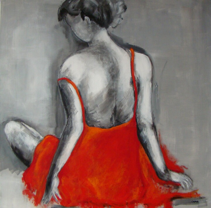 Painting titled "Adélaïde" by Marie-France Capron (CAPMA), Original Artwork, Acrylic