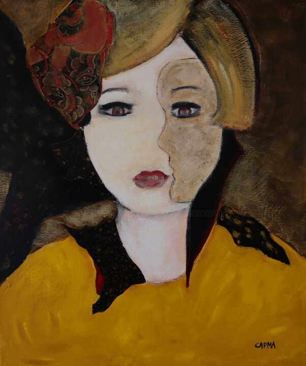 Painting titled "Adela" by Marie-France Capron (CAPMA), Original Artwork, Acrylic