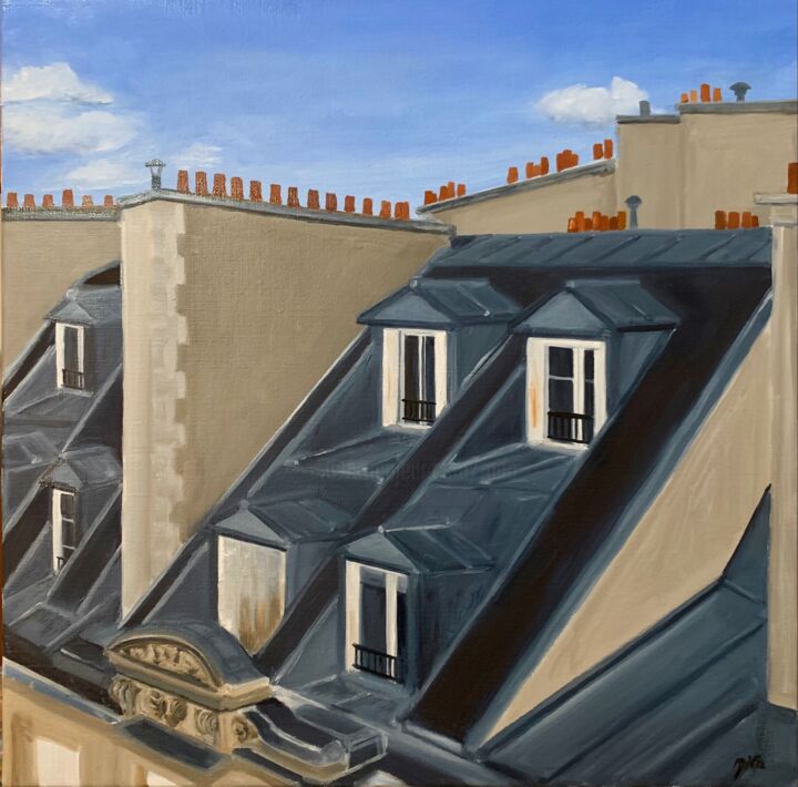Pittura intitolato "Une Histoire de Toi…" da Marie France Garrigues, Opera d'arte originale, Olio Montato su Barella di tela