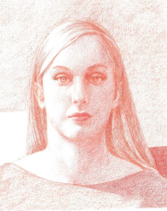 Dessin intitulée "Femme Portrait" par Marie-Hélène Ransan, Œuvre d'art originale, Crayon