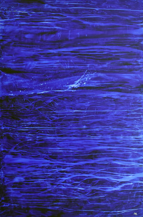 Painting titled "Blue silk" by Marie Hérault-Luzé, Original Artwork, Acrylic
