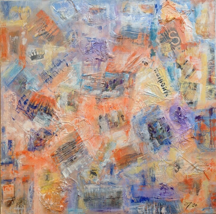 Painting titled "ÉMOTION" by Marie Josée Maronne Cerutti (MJO), Original Artwork