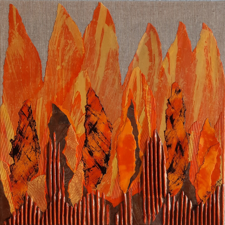 Peinture intitulée "Flambée 21" par Marie-Joëlle Cherqui, Œuvre d'art originale, Acrylique Monté sur Châssis en bois