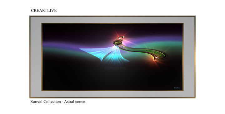 Цифровое искусство под названием "Astral comet" - Creartlive, Подлинное произведение искусства, Цифровая живопись