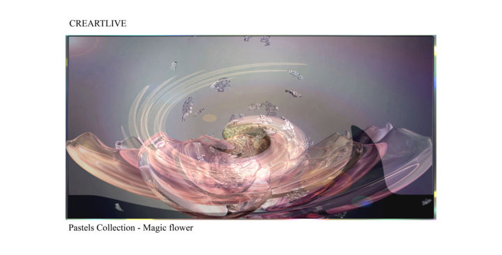 Digital Arts titled "Magic Flower" by Creartlive, Original Artwork, Digital Painting