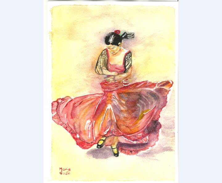 "danseuse de Flamenc…" başlıklı Tablo Marie-José Longuet tarafından, Orijinal sanat, Suluboya
