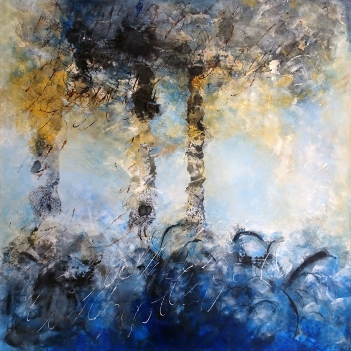 Peinture intitulée "Les racines du ciel" par Marie Killy, Œuvre d'art originale, Acrylique