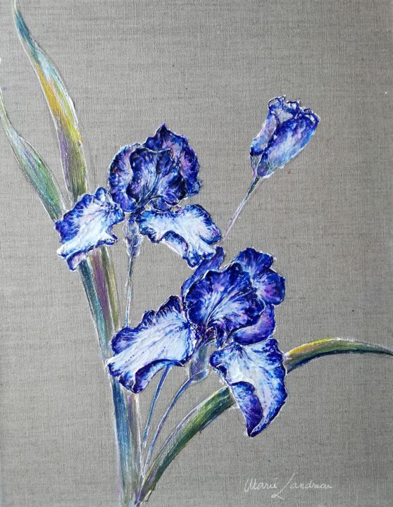 Peinture intitulée "Iris" par Marie Landreau, Œuvre d'art originale