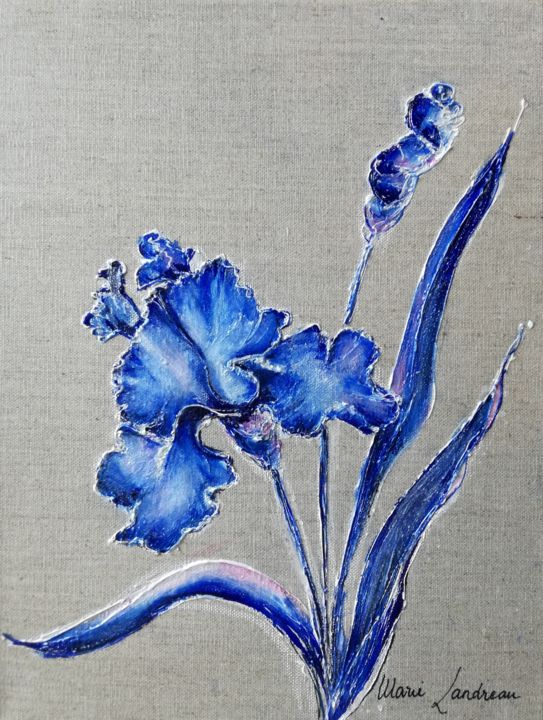 Pintura intitulada "Rêve de bleu" por Marie Landreau, Obras de arte originais, Acrílico