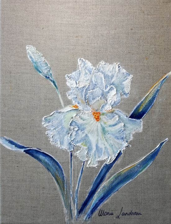 Painting titled "Confiance - iris" by Marie Landreau, Original Artwork