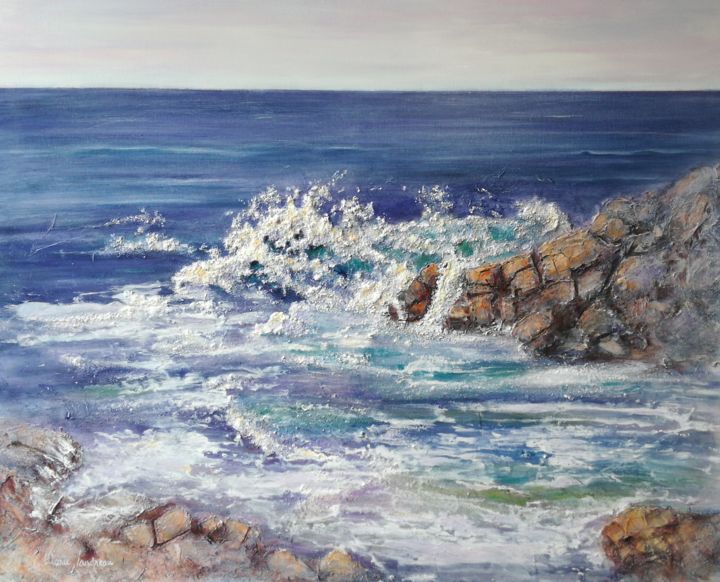 Peinture intitulée "Le chant de la mer" par Marie Landreau, Œuvre d'art originale, Acrylique