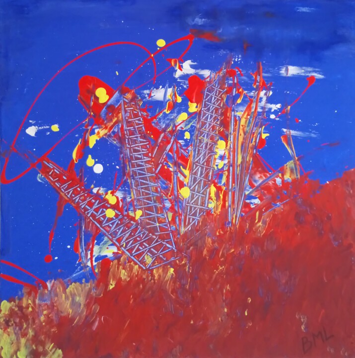 Peinture intitulée "Explosion" par Marie-Laure Bossou, Œuvre d'art originale