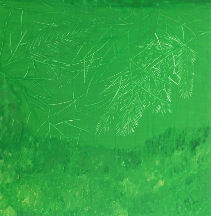 Malarstwo zatytułowany „Vert” autorstwa Marie-Laure Bossou, Oryginalna praca