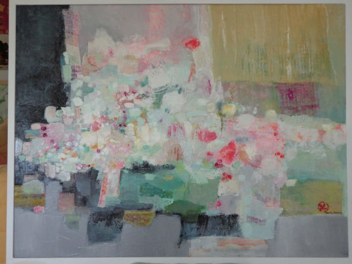 Painting titled "Jardins intérieurs" by Laura Brume, Original Artwork, Oil