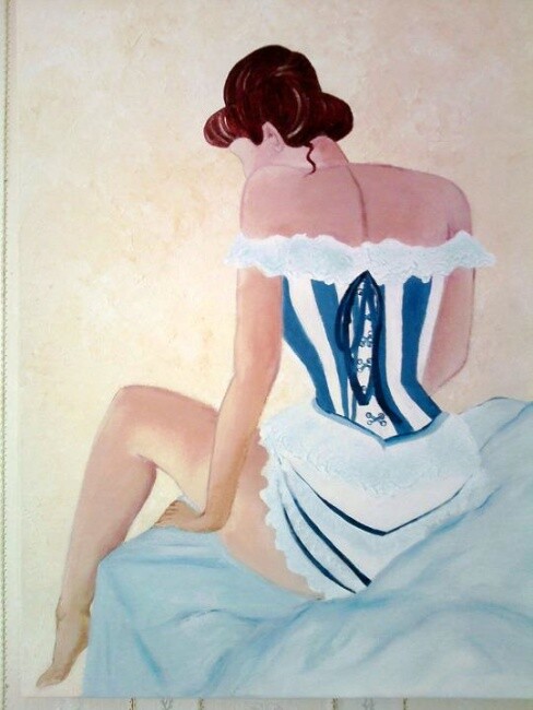Peinture intitulée "féminine" par Marie Laure Tchong, Œuvre d'art originale, Huile