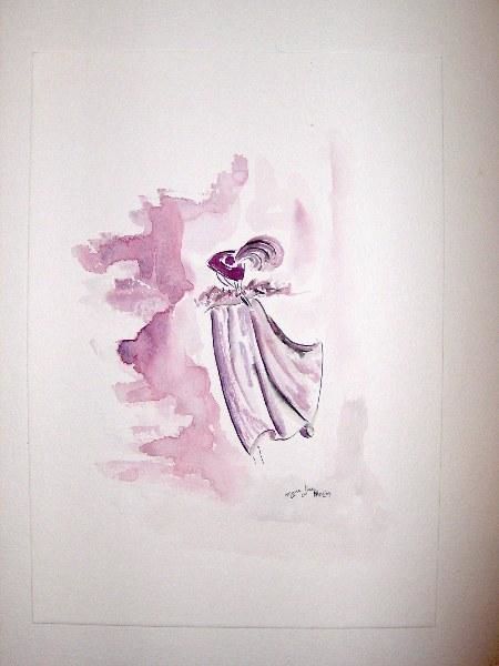 Peinture intitulée "arlequin violet" par Marie Line Paolini, Œuvre d'art originale