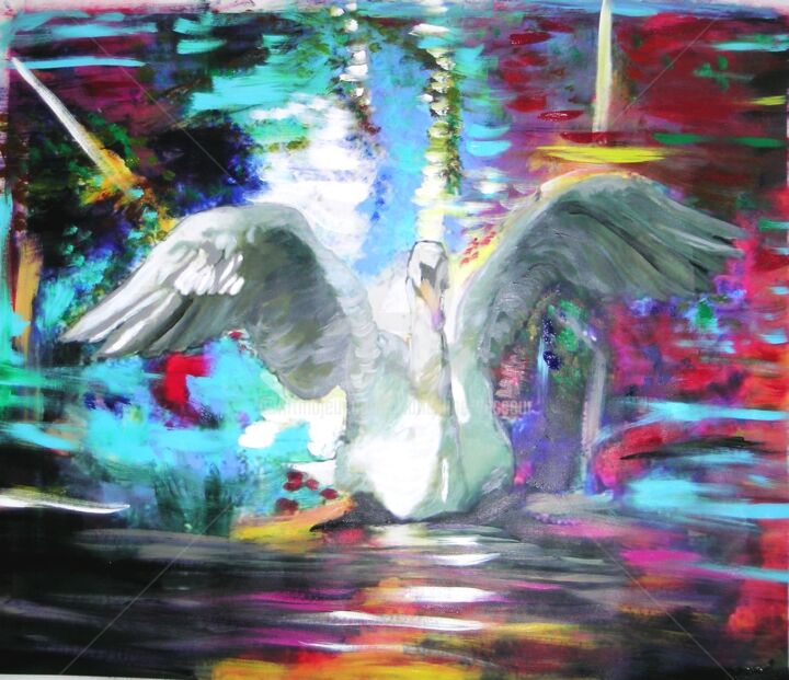 Painting titled "swan-004.jpg" by Marie-Line Vasseur, Original Artwork