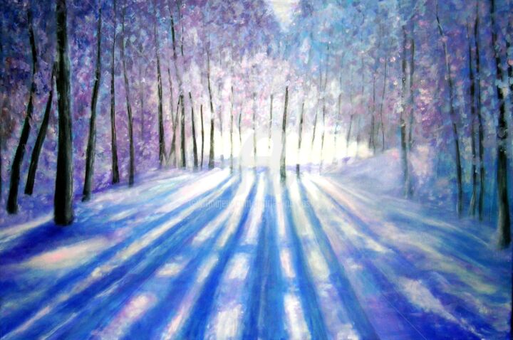 Painting titled "splendor-of-winterb…" by Marie-Line Vasseur, Original Artwork, Acrylic
