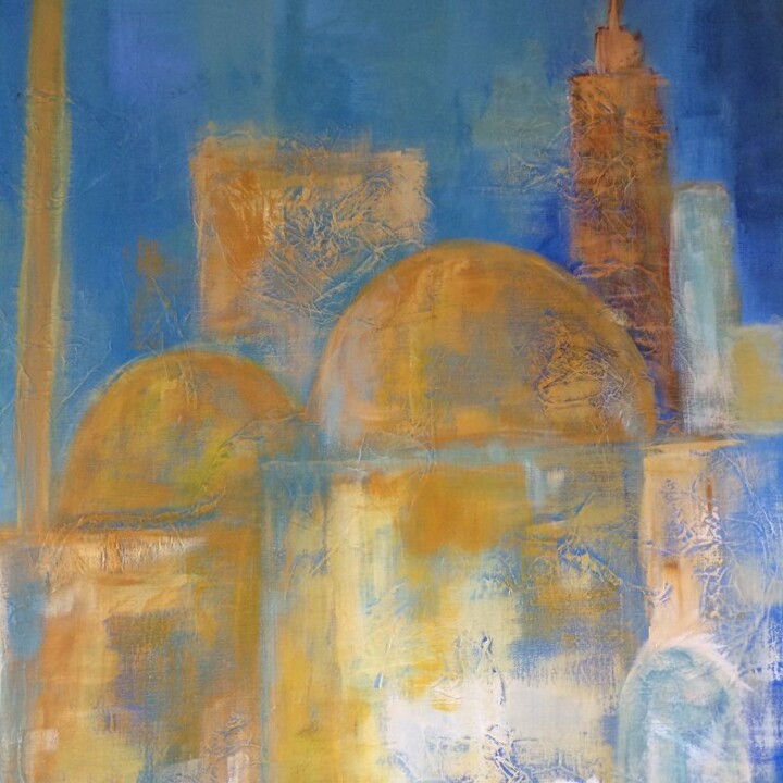 Painting titled "Entre Orient et Occ…" by Marie Lorraine Papelier, Original Artwork, Acrylic