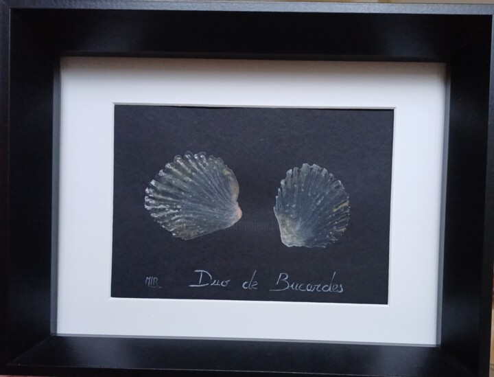 Painting titled "Duo de bucardes" by Marie Luce Roussel, Original Artwork, Watercolor Mounted on Wood Stretcher frame