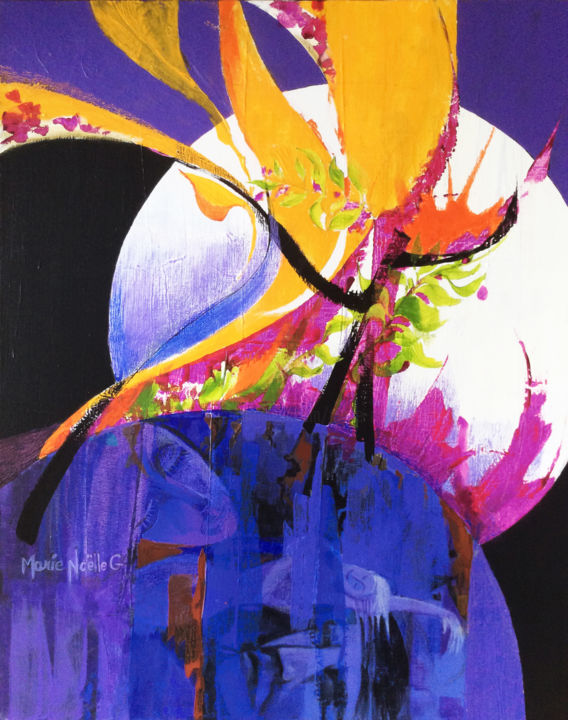 Painting titled "Rêver en couleur" by Marie-Noëlle Gagnan, Original Art, Acrylic