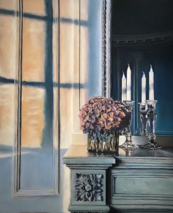 Painting titled "Intérieur" by Marie-Noël Gouët, Original Artwork, Pastel