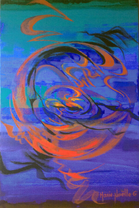 Painting titled "cycle infini" by Marie-Noëlle Gagnan, Original Artwork, Acrylic