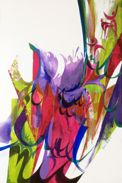 Картина под названием "turbulence" - Marie-Noëlle Gagnan, Подлинное произведение искусства, Акрил