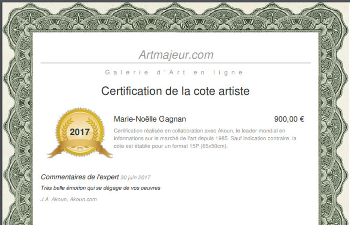 Peinture intitulée "cotation-2017" par Marie-Noëlle Gagnan, Œuvre d'art originale