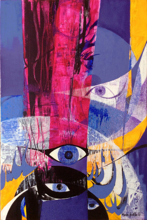 Peinture intitulée "l’œil de Dali" par Marie-Noëlle Gagnan, Œuvre d'art originale, Acrylique