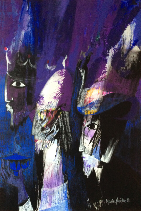 Peinture intitulée "ces rois mystérieux" par Marie-Noëlle Gagnan, Œuvre d'art originale, Acrylique