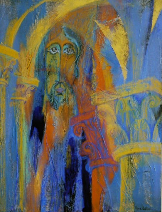 Painting titled "cathédrale" by Marie-Noëlle Gagnan, Original Artwork, Oil
