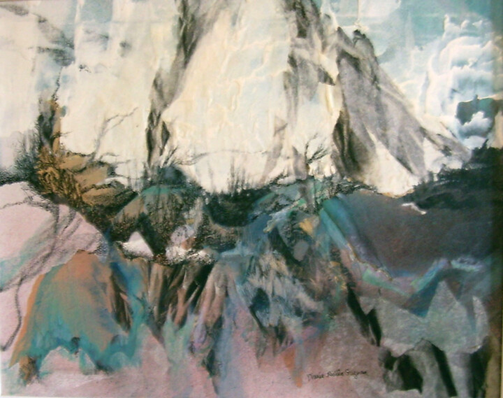 Painting titled "dégel" by Marie-Noëlle Gagnan, Original Artwork, Oil