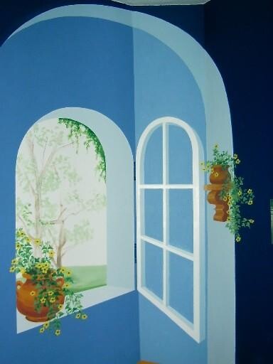 Peinture intitulée "fenêtre d'alcôve" par Marie-Noëlle Gagnan, Œuvre d'art originale, Huile