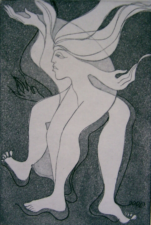 Εκτυπώσεις & Χαρακτικά με τίτλο "femme" από Marie-Noëlle Gagnan, Αυθεντικά έργα τέχνης, Χαρακτική