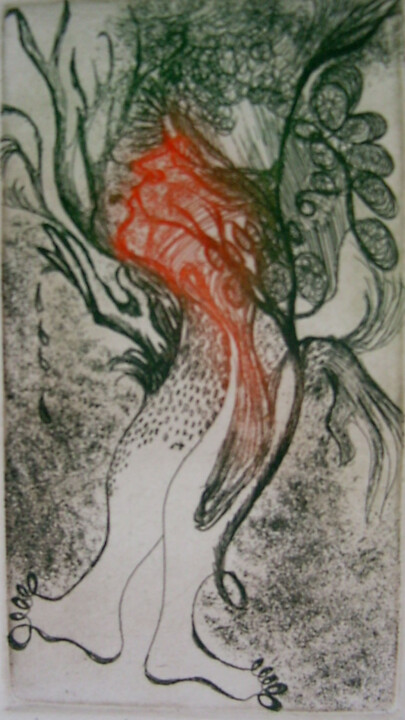 Printmaking titled "profil" by Marie-Noëlle Gagnan, Original Artwork, Engraving