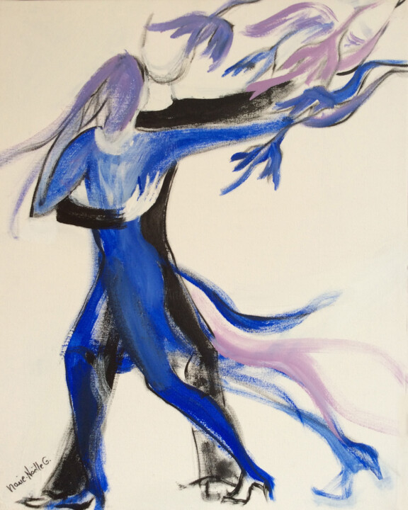 Ζωγραφική με τίτλο "tango-2" από Marie-Noëlle Gagnan, Αυθεντικά έργα τέχνης, Ακρυλικό