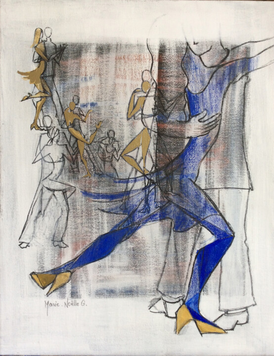 Ζωγραφική με τίτλο "la pratique du dima…" από Marie-Noëlle Gagnan, Αυθεντικά έργα τέχνης, Ακρυλικό