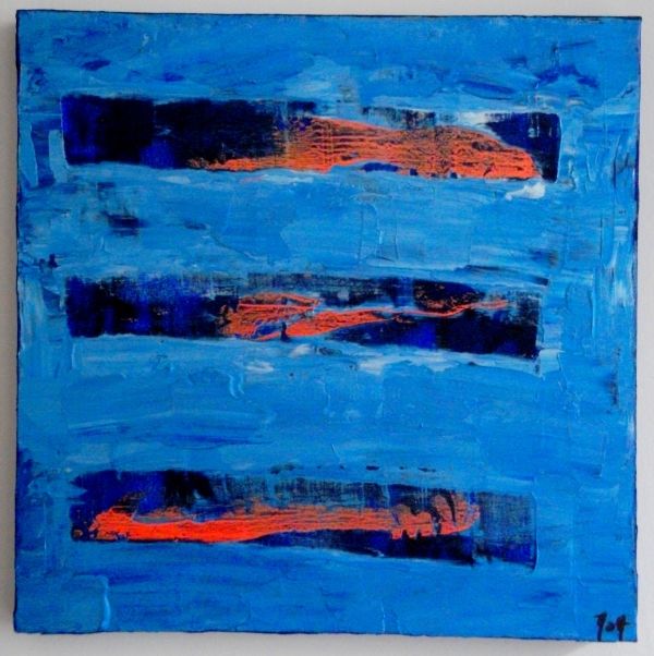 Painting titled "LIGNES" by Marie-Odile Alba, Original Artwork, Acrylic