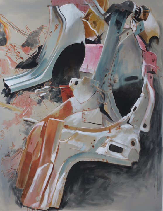 Schilderij getiteld "Car-casses V" door Marie-Odile Ginies, Origineel Kunstwerk, Acryl