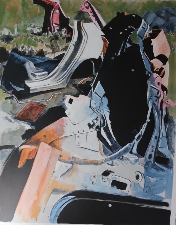 Painting titled "Car-casses II" by Marie-Odile Ginies, Original Artwork, Acrylic