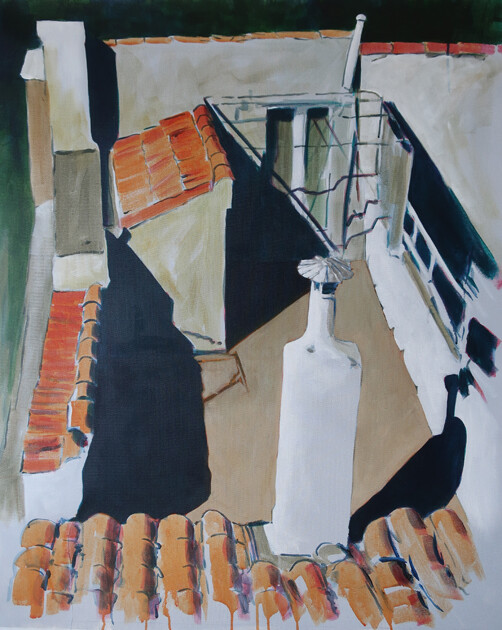 제목이 "Arles, terrasse sur…"인 미술작품 Marie-Odile Ginies로, 원작, 아크릴