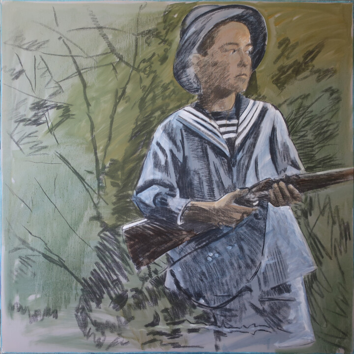 Peinture intitulée "Le petit soldat" par Marie-Odile Ginies, Œuvre d'art originale, Acrylique Monté sur Châssis en bois