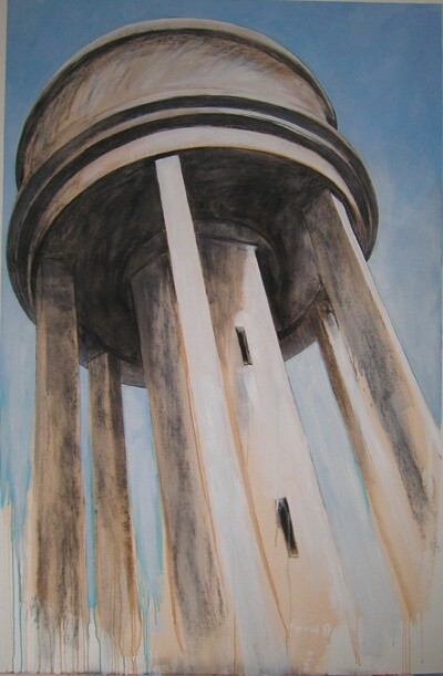 Painting titled "Monument 4" by Marie-Odile Ginies, Original Artwork