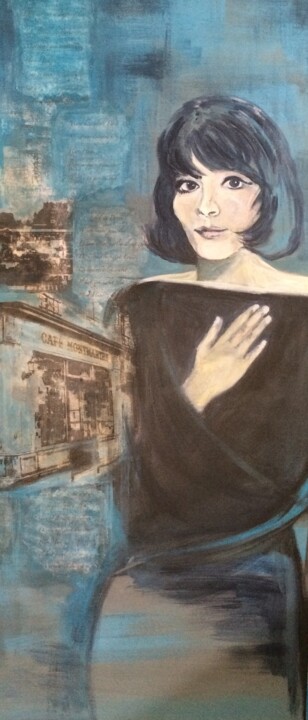 Painting titled "juliette Greco" by Marie Pascale Martins, Original Artwork, Acrylic