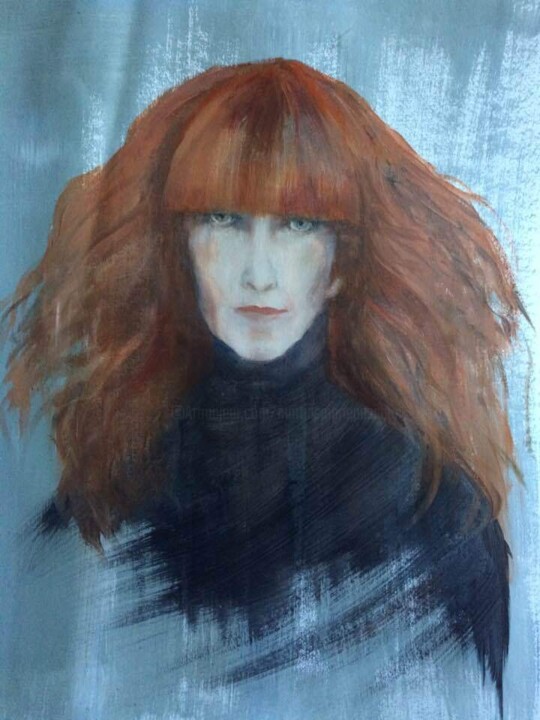 Peinture intitulée "Sonia Rykiel" par Marie Pascale Martins, Œuvre d'art originale, Huile