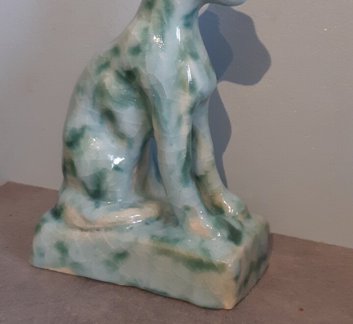 Sculpture intitulée "Chat emaux Ice" par Marie Pascale Martins, Œuvre d'art originale, Céramique